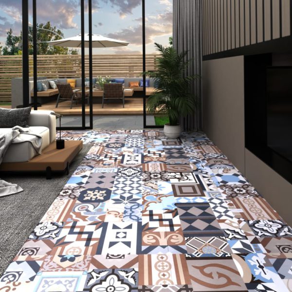 vidaXL PVC-gulvplanker selvklebende 5,11 m² mono mønster