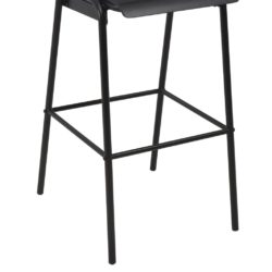 Barstoler 6 stk svart solid kryssfinér stål