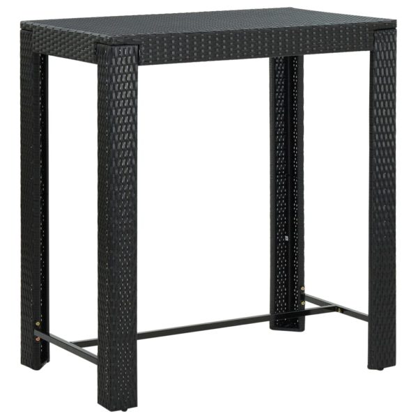 vidaXL Utendørs barbord svart 100×60,5×110,5 cm polyrotting