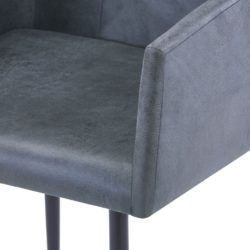 Spisestoler med armlener 6 stk grå kunstig semsket skinn