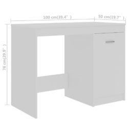 Skrivebord hvit 140x50x76 cm sponplate