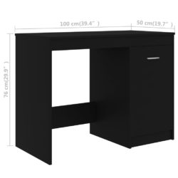 Skrivebord svart 140x50x76 cm sponplate