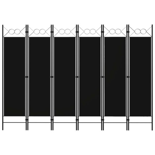vidaXL Romdeler med 6 paneler svart 240×180 cm