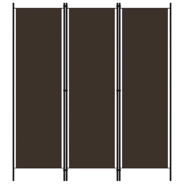 vidaXL Romdeler 3 paneler brun 150×180 cm