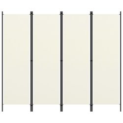 Romdeler 4 paneler kremhvit 200×180 cm