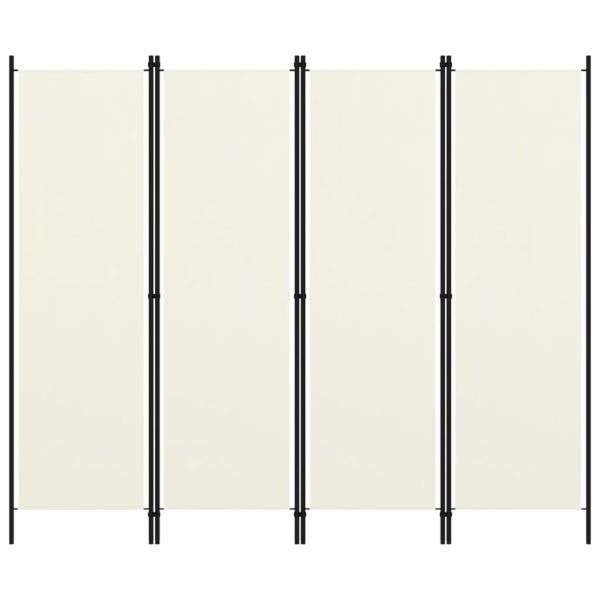 Romdeler 4 paneler kremhvit 200×180 cm
