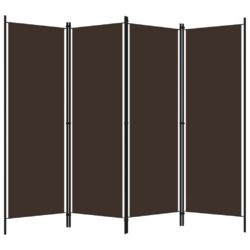 Romdeler 4 paneler brun 200×180 cm