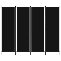 vidaXL Romdeler 4 paneler svart 200×180 cm