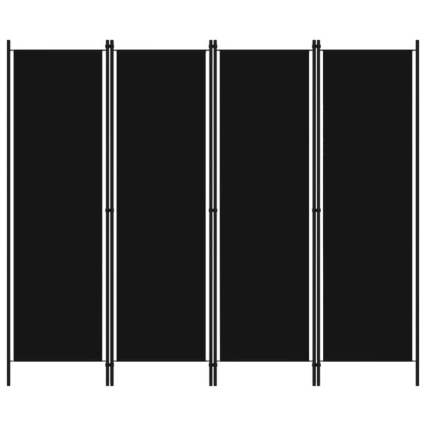 vidaXL Romdeler 4 paneler svart 200×180 cm