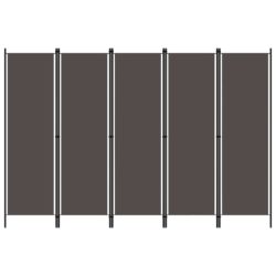 Romdeler med 5 paneler antrasitt 250×180 cm