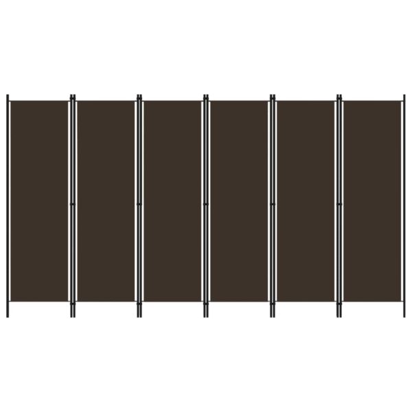 vidaXL Romdeler med 6 paneler brun 300×180 cm