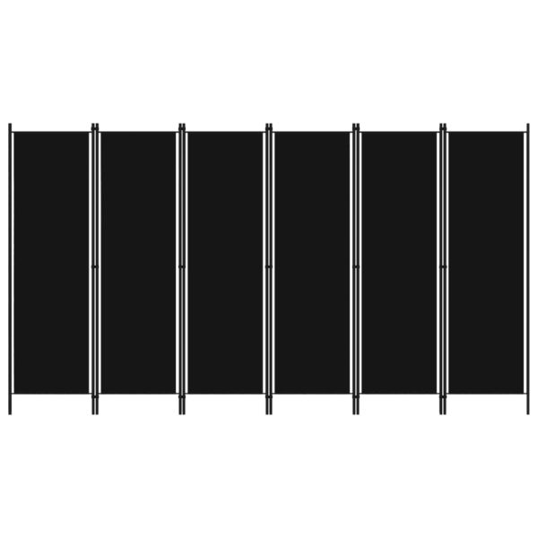 vidaXL Romdeler med 6 paneler svart 300×180 cm