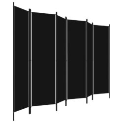 Romdeler med 6 paneler svart 300×180 cm