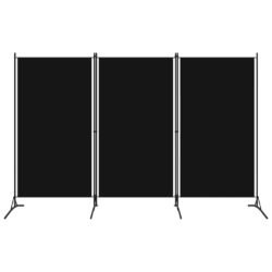 vidaXL Romdeler 3 paneler svart 260×180 cm