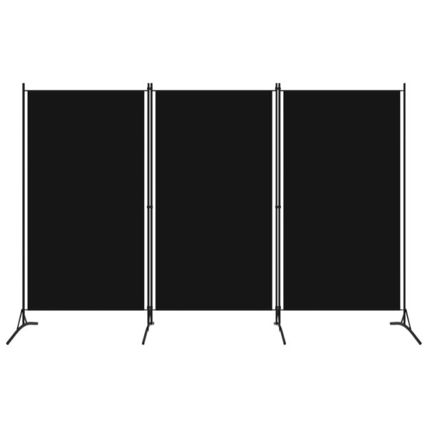 vidaXL Romdeler 3 paneler svart 260×180 cm