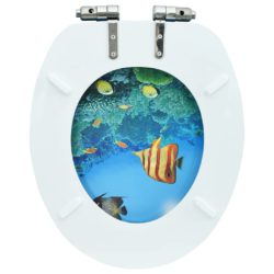 WC Toalettsete med myk lukkefunksjon MDF dyphavsdesign