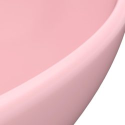 vidaXL Luksuriøs servant ovalformet matt rosa 40×33 cm keramisk