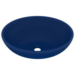 Luksuriøs servant ovalformet matt mørkeblå 40×33 cm keramisk