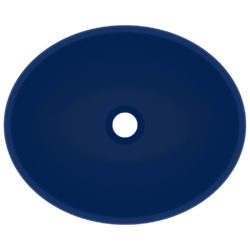 Luksuriøs servant ovalformet matt mørkeblå 40×33 cm keramisk