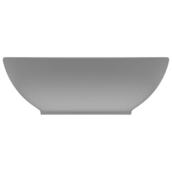 Luksuriøs servant ovalformet matt lysegrå 40×33 cm keramisk