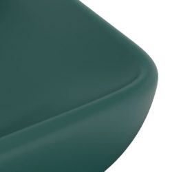 vidaXL Luksuriøs servant rektangulær matt mørkegrønn 71×38 cm keramikk