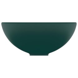Luksuriøs servant rund matt mørkegrønn 32,5×14 cm keramisk