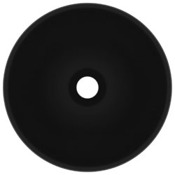 vidaXL Luksuriøs servant rund matt svart 32,5×14 cm keramisk