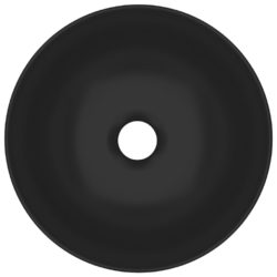 Baderomsservant keramisk matt svart rund