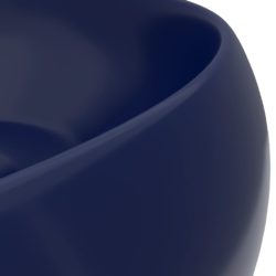 vidaXL Luksuriøs servant rund matt mørkeblå 40×15 cm keramisk