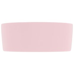 vidaXL Luksuriøs servant rund matt rosa 40×15 cm keramisk