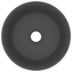 Luksuriøs servant rund matt mørkegrå 40×15 cm keramisk
