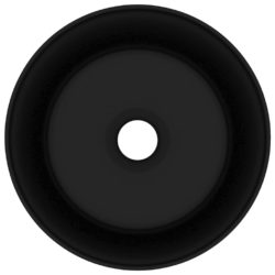 Luksuriøs servant rund matt svart 40×15 cm keramisk