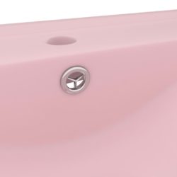vidaXL Luksuriøs servant med kranhull matt rosa 60×46 cm keramisk