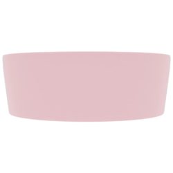 vidaXL Luksuriøs servant med overløp matt rosa 36×13 cm keramisk