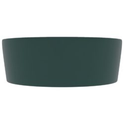 vidaXL Luksuriøs servant med overløp matt mørkegrønn 36×13 cm keramisk