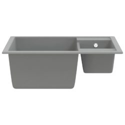 vidaXL Kjøkkenvask med overløpshull dobbel kum grå granitt