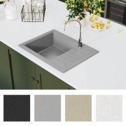 Vask med overløpshull oval grå granitt