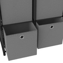 Displayhylle med 6 kuber og bokser svart 103x30x72,5 cm stoff