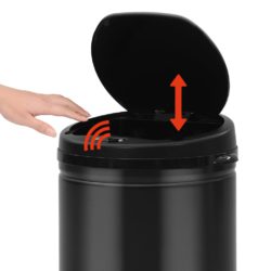 Automatisk søppelbøtte med sensor 40 L karbonstål svart