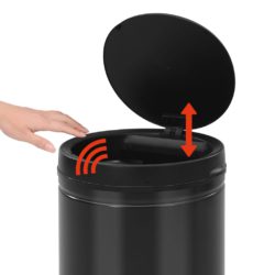 Automatisk søppelbøtte med sensor 60 L karbonstål svart