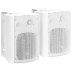 vidaXL Vegghengte stereohøyttalere 2 stk hvit innendørs utendørs 100 W