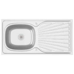 Kjøkkenvask med avrenning sølv 1000x500x155 mm rustfritt stål
