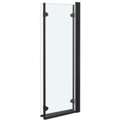 vidaXL Leddet dusjdør med 3 paneler ESG 130×138 cm svart