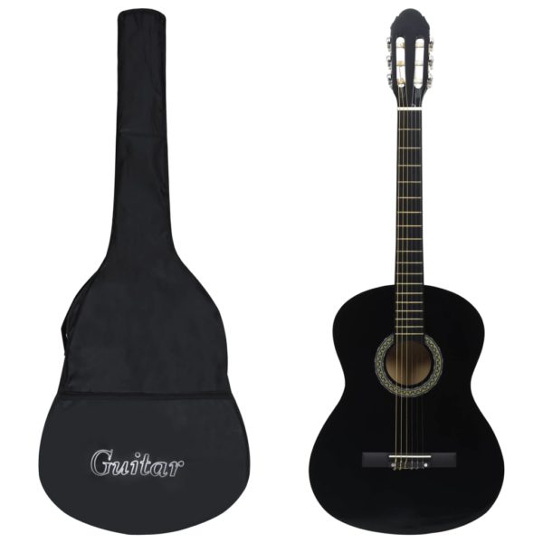 vidaXL Klassisk gitar for nybegynnere med veske svart 4/4 39″