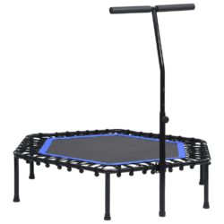 Trim-trampoline med håndtak og sikkerhetspute sekskantet 122 cm