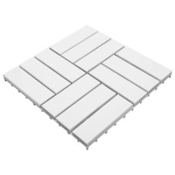 vidaXL Terrassebord 10 stk hvit 30×30 cm heltre akasie