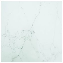 vidaXL Bordplate hvit 70×70 cm 6 mm herdet glass med marmor design