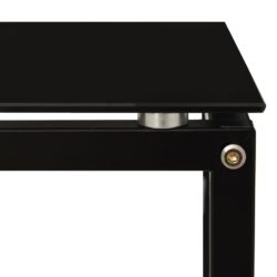 Sidebord svart 40x40x60 cm herdet glass