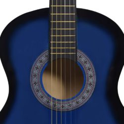 Klassisk gitar for nybegynnere med veske blå 3/4 36″