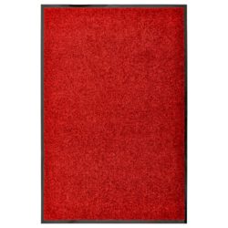 Dørmatte vaskbar rød 60×90 cm
